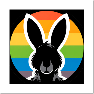 LGBTQ Pride Rabbit Anthro Furry Rainbow Logo Posters and Art